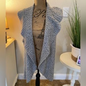 Gray knit vest cardigan size L